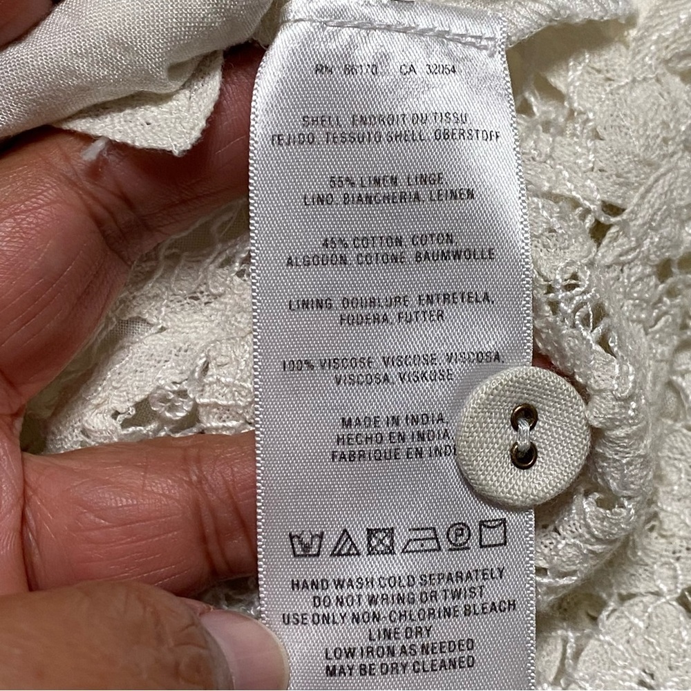 Moulinette Soeurs Anthropologie Lace Garden Shift Dress Ivory Cream Size 2 - Picture 15 of 16